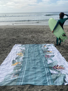 Oversized RioMat in White  ||  Beach, Pic Nic, Outdoor / Towel, Blanket, Throw