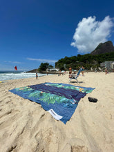 Load image into Gallery viewer, Oversized RioMat in Blue  ||  Beach, Pic Nic, Outdoor / Towel, Blanket, Throw

